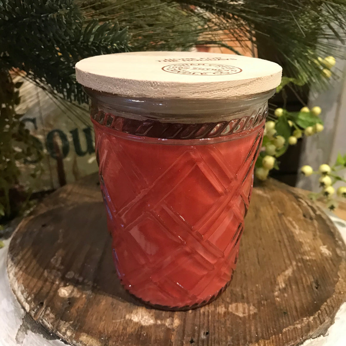 Home for the Holidays  - Vintage Glass Jar Candle