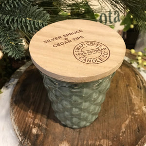 Silver Spruce & Cedar Tips  - Vintage Glass Jar Candle